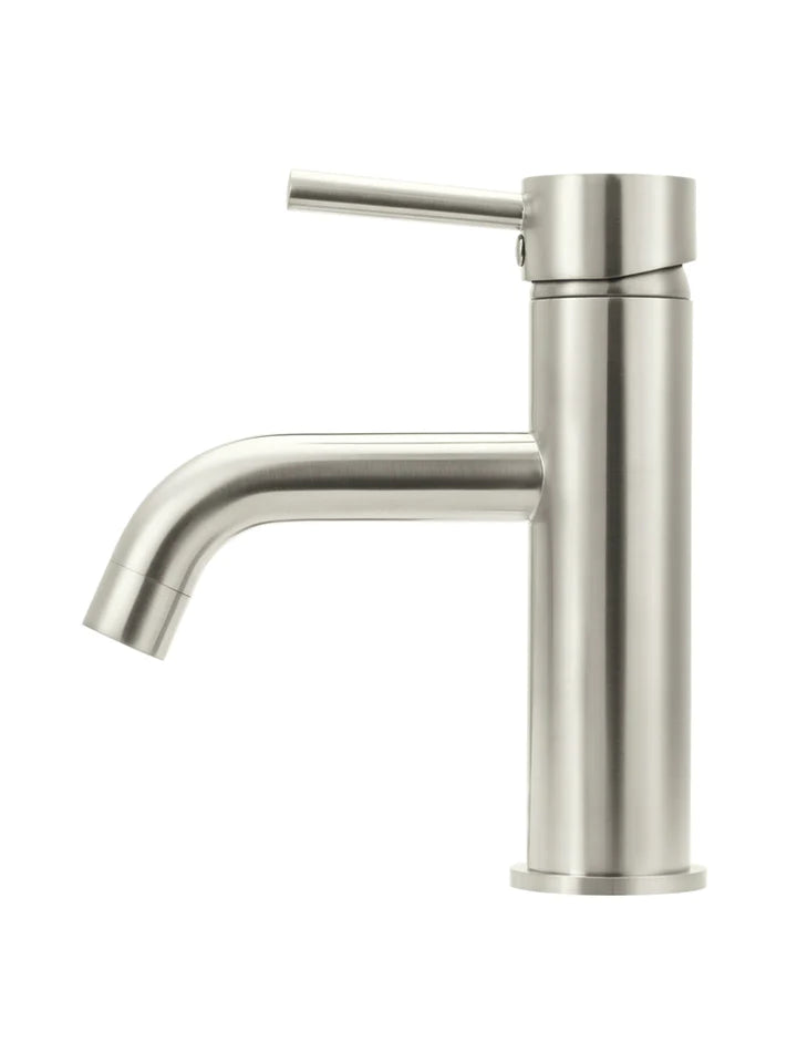 Meir Round Basin Mixer Curved - Brushed Nickel