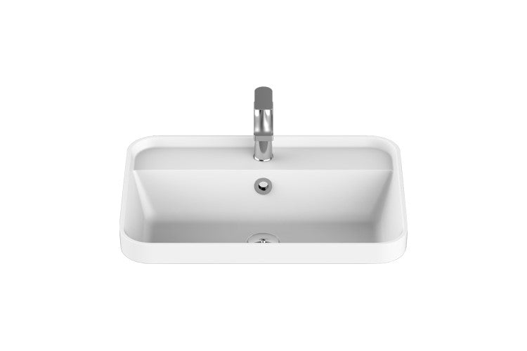 ADP Miya 550 Solid Surface Semi-Inset Basin - Gloss White - Wellsons