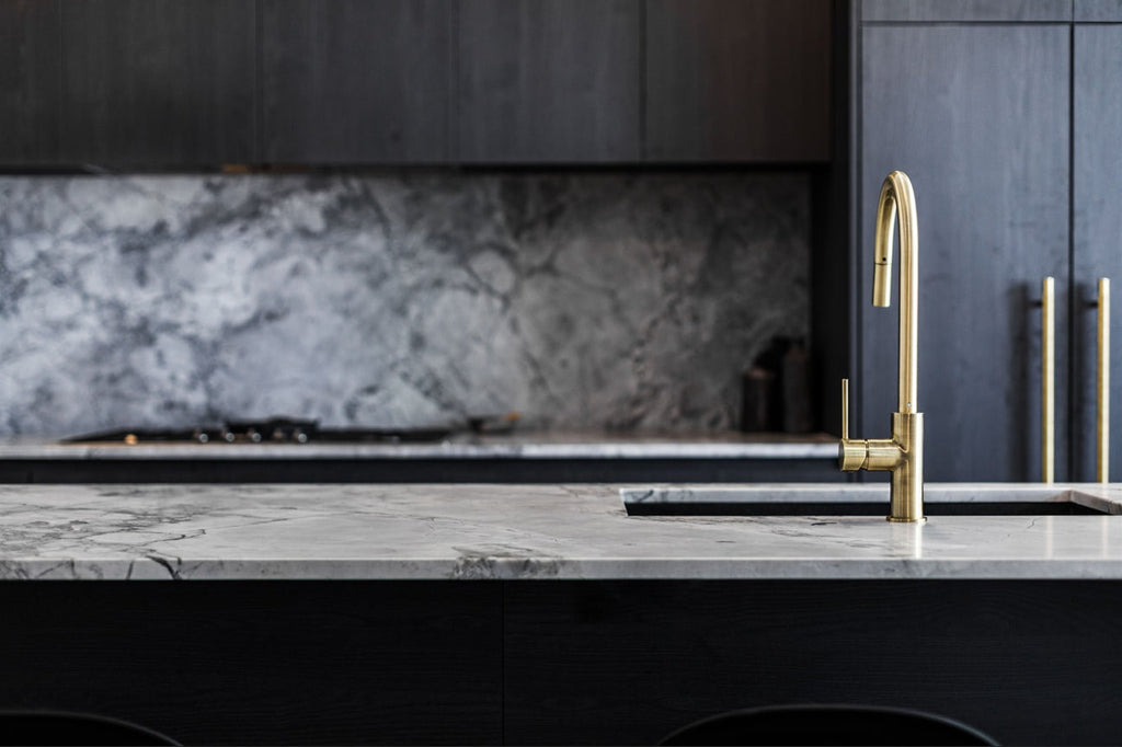 Meir Round Piccola Pull Out Kitchen Mixer Tap - Tiger Bronze