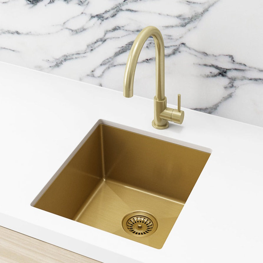 Meir Kitchen Single Bowl 380 x 440 - Brushed Bronze