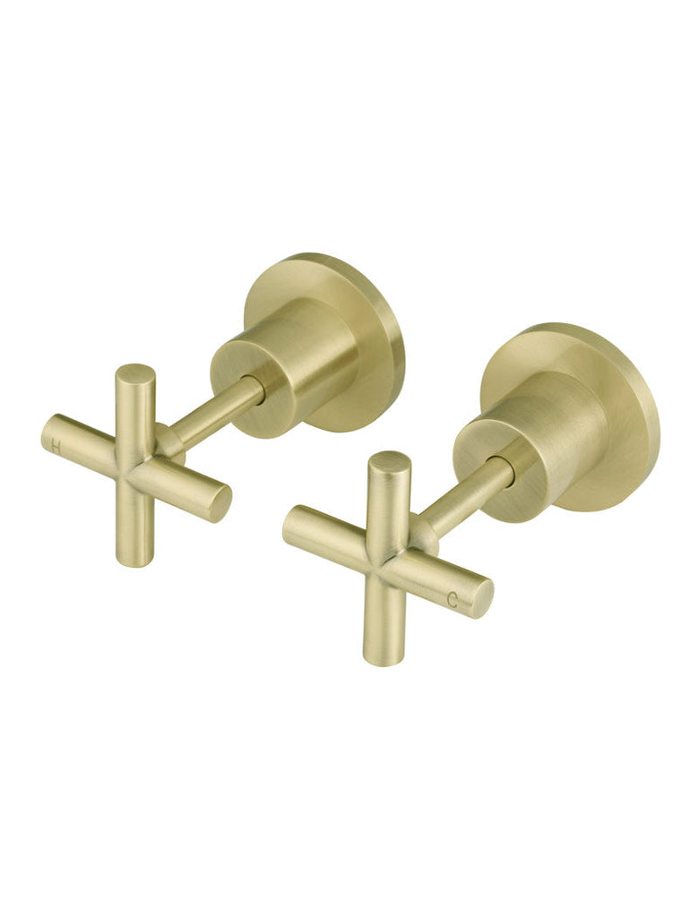 Meir Round Cross Handle Wall Top Assemblies - Tiger Bronze