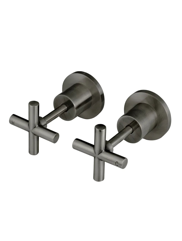 Meir Round Cross Handle Wall Top Assemblies - Shadow