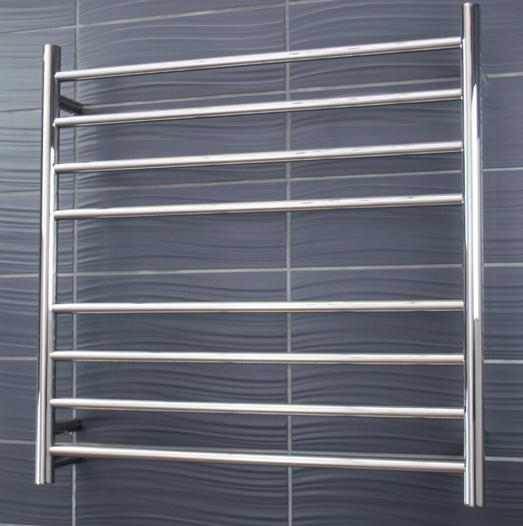 Radiant Heating Round Bars 240V Heated Towel Rails Polished 750 x 750