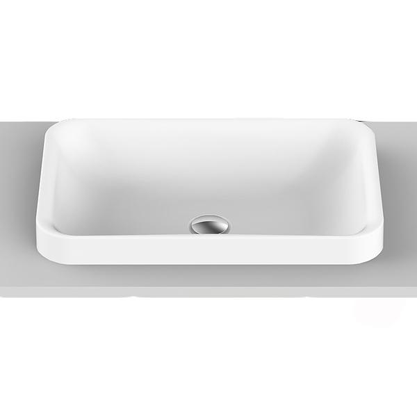 ADP Pride Solid Surface Semi-Inset Basin - Matte White - Wellsons