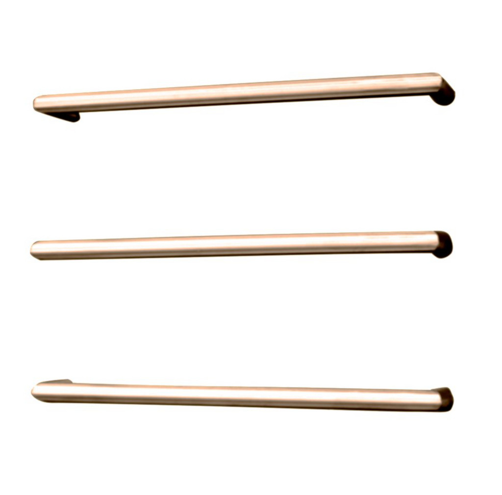 Radiant Heating Single Round Bar 12V Heated Towel Rail Champagne 650