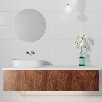 Rifco Sleek Vanity with Solid Timber Top & Basin Single Draw
