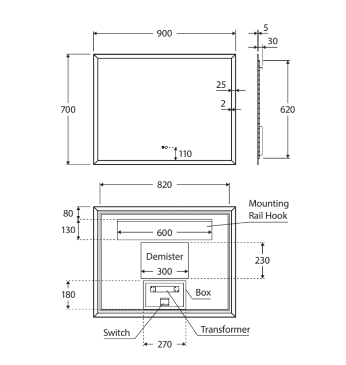 Fienza Hampton LED Mirror