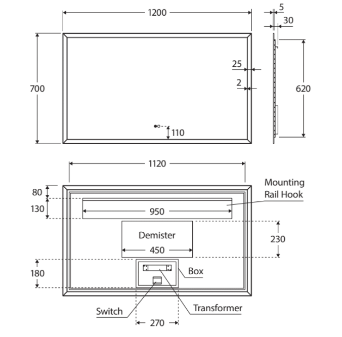 Fienza Hampton LED Mirror