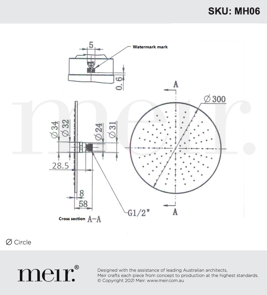 Meir Round Shower Rose - Tiger Bronze