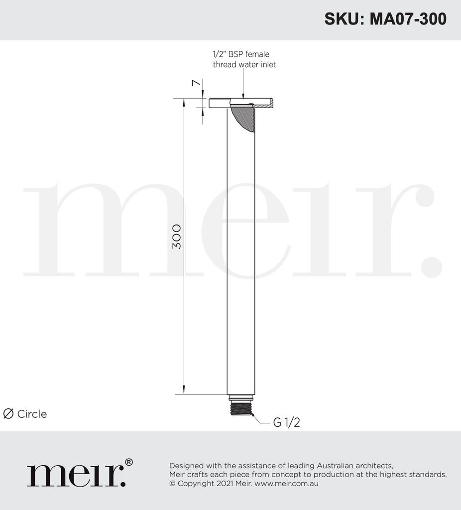 Meir Round Ceiling Shower Arm - Shadow