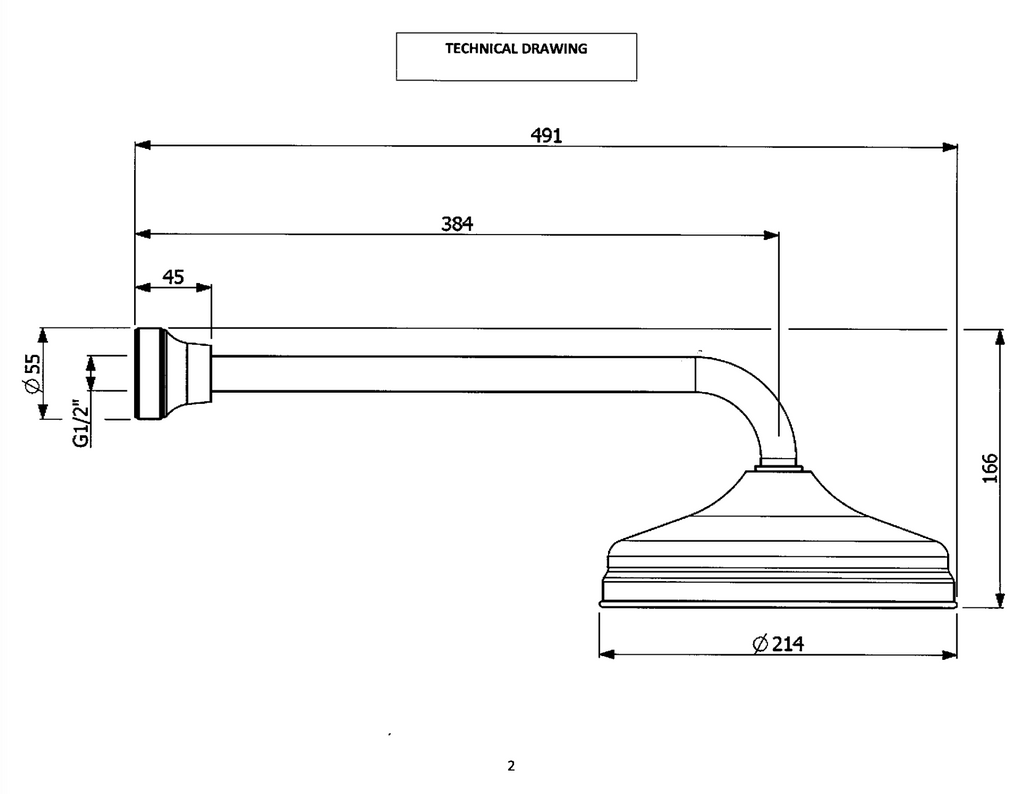 Armando Vicario Provincial Shower Head - Chrome