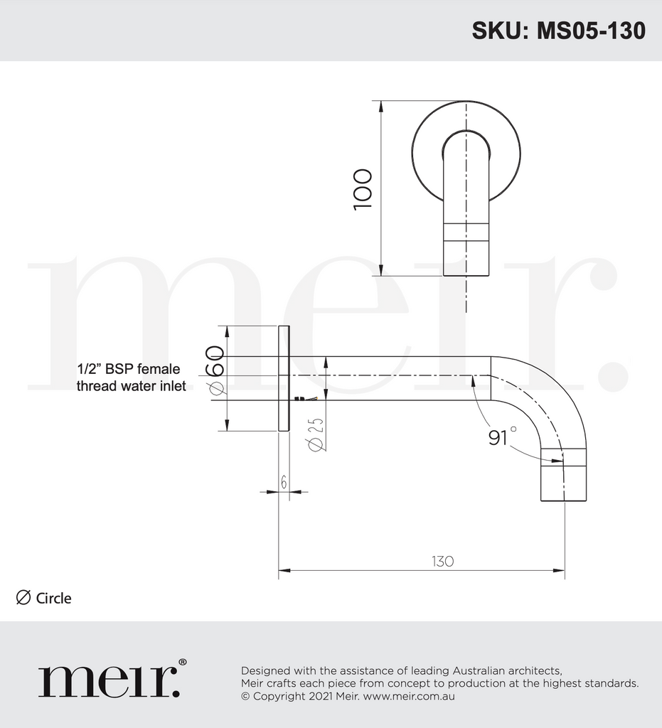 Meir Round Curved Spout - Polished Chrome