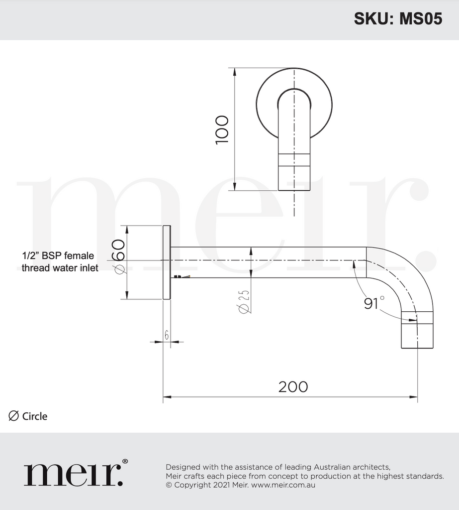 Meir Round Curved Spout - Matte Black