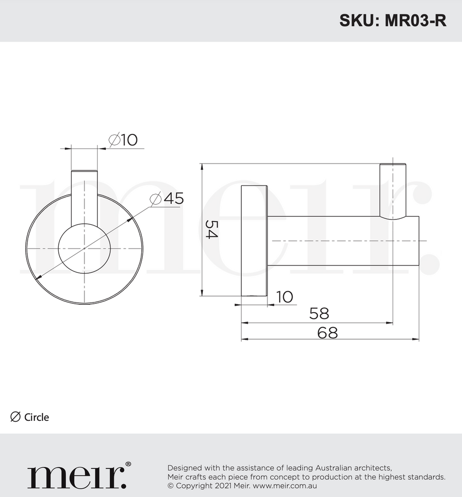 Meir Round Robe Hook - Chrome
