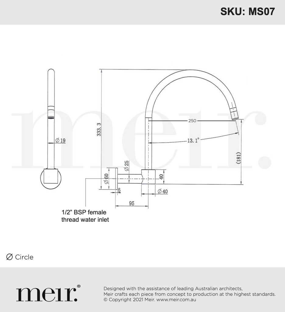 Meir Round High Rise Swivel Spout - Champagne Rose Gold
