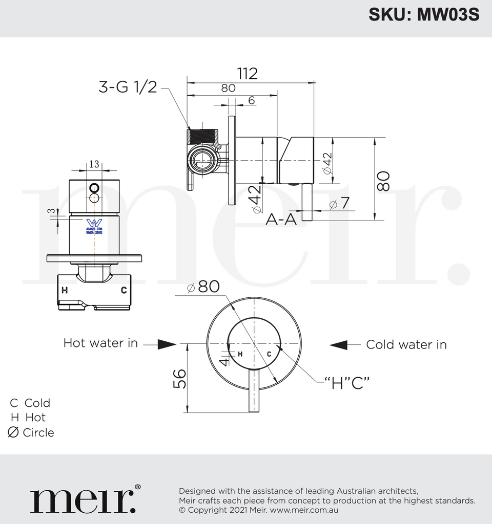 Meir Round Wall Mixer - Shadow