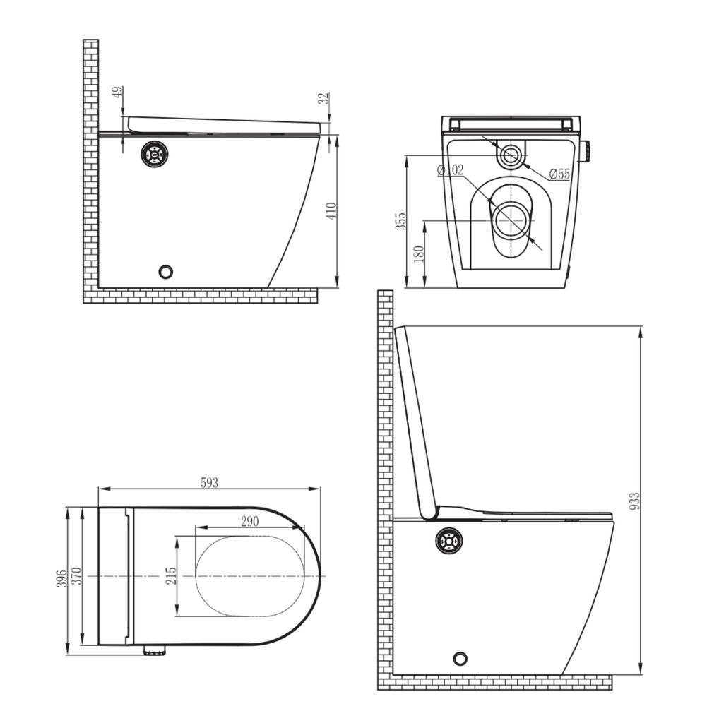 Gallaria Evo Comfort Wall Faced Electric Smart Toilet Suite