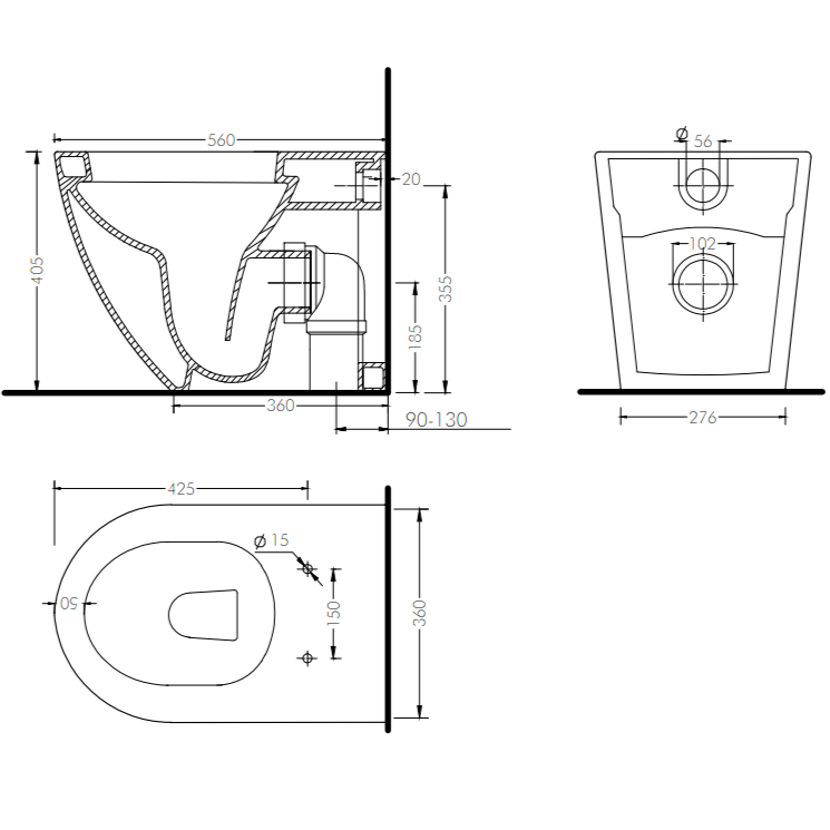 Gallaria Danza Pulse Wall Faced Concealed Electric Smart Toilet Suite