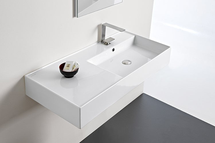 ADP Teorema Wall Center Hand Basin 1000mm - Gloss White
