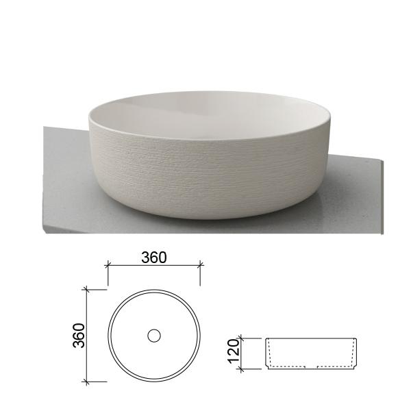 Timberline Allure Raked Above Counter Basin - Gloss White - Wellsons