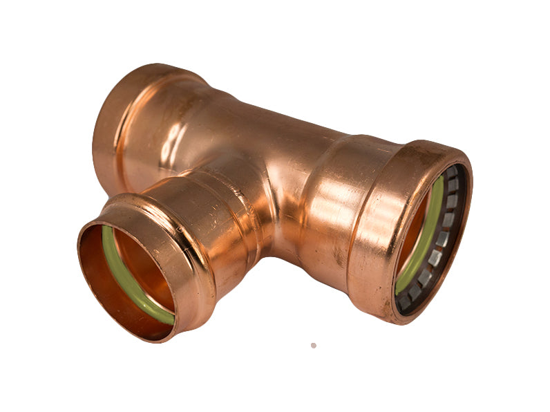 Copper Press Unequal Tee Gas 100MM X 100MM X 65MM - Wellsons