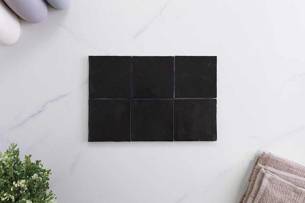 Milan Carbone Semi Gloss Small Square Tile