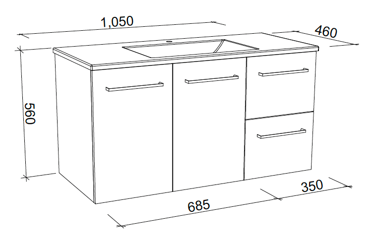 Timberline Carlo Vanity with Regal Acrylic Top