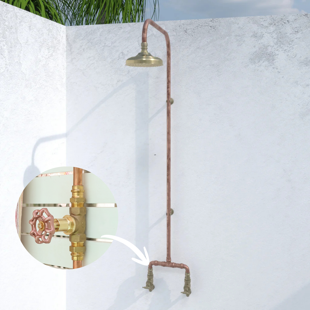 Haven 150mm Brass Copper Outdoor Shower Head Set