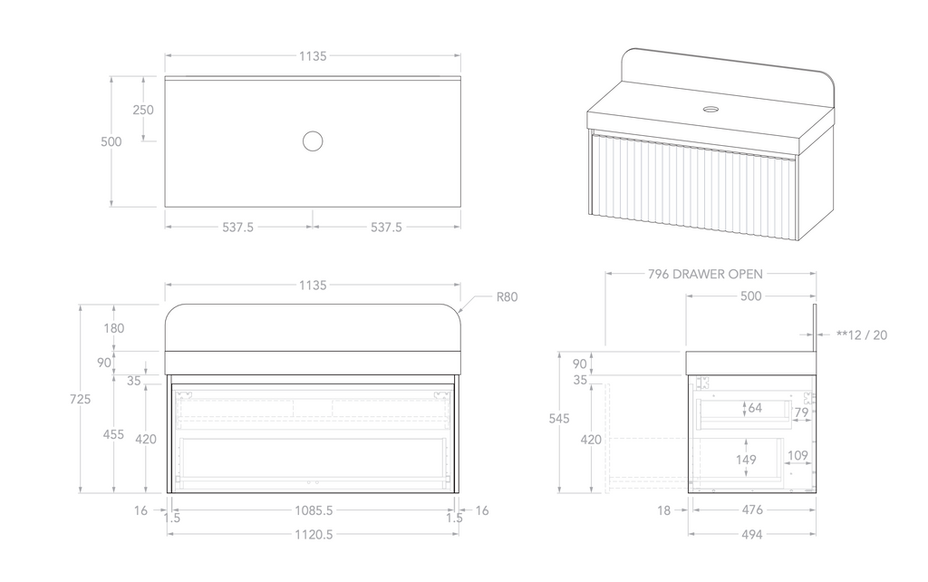 ADP Harper Wall Hung Vanity