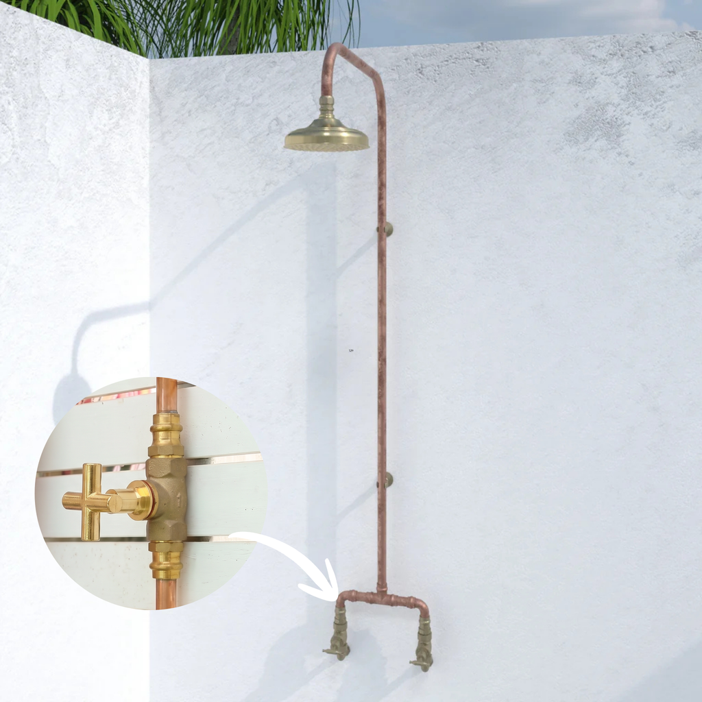 Haven 150mm Brass Copper Outdoor Shower Head Set