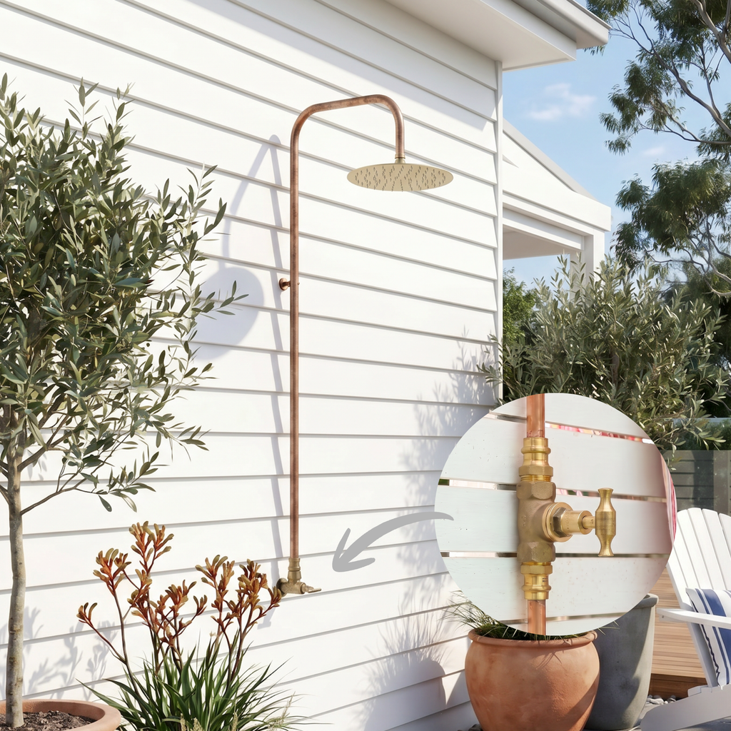 Haven Brass Copper Outdoor Shower Head Set Cold Water