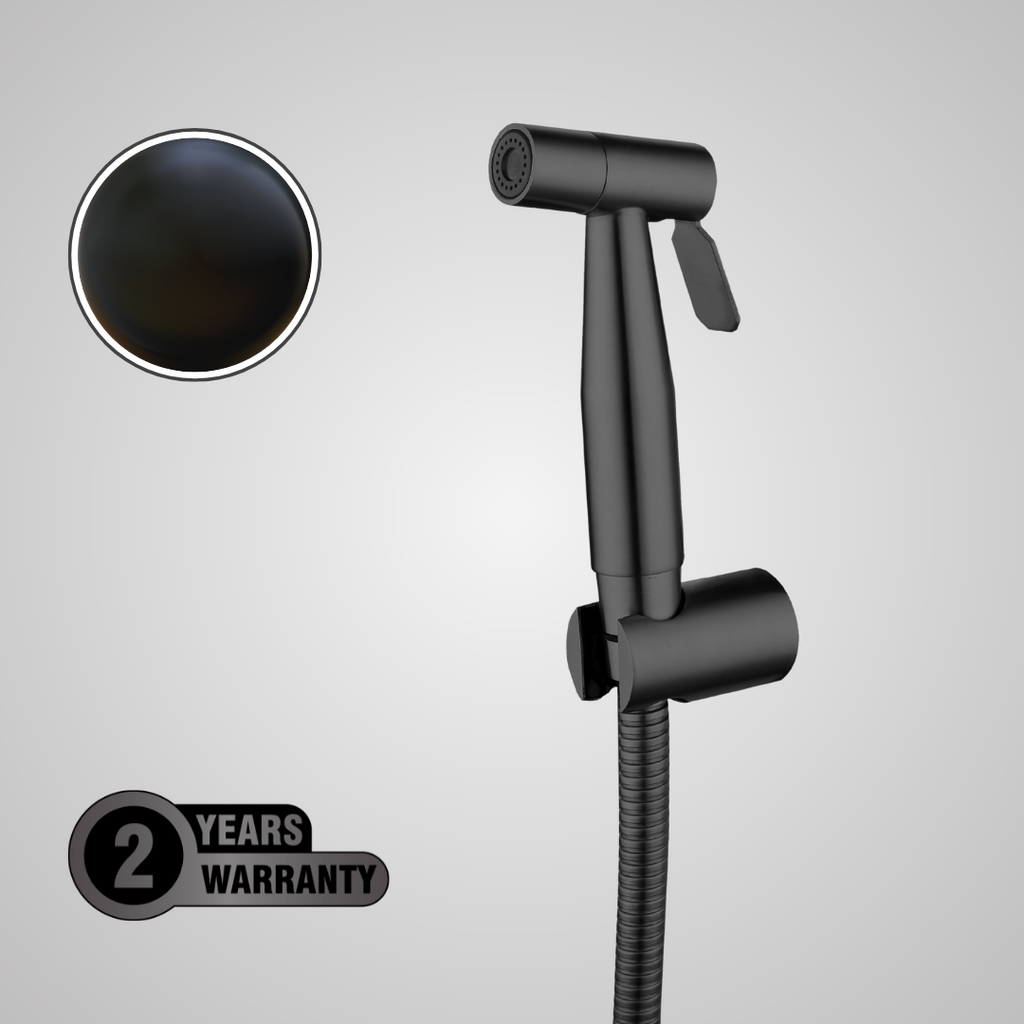 Premium Luxury Toilet Trigger Bidet Spray Kit with 1.2m Anti Burst Hose - Matte Black