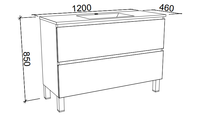 Timberline Nevada Plus Floor Standing Vanity with Above Counter Basin On Legs