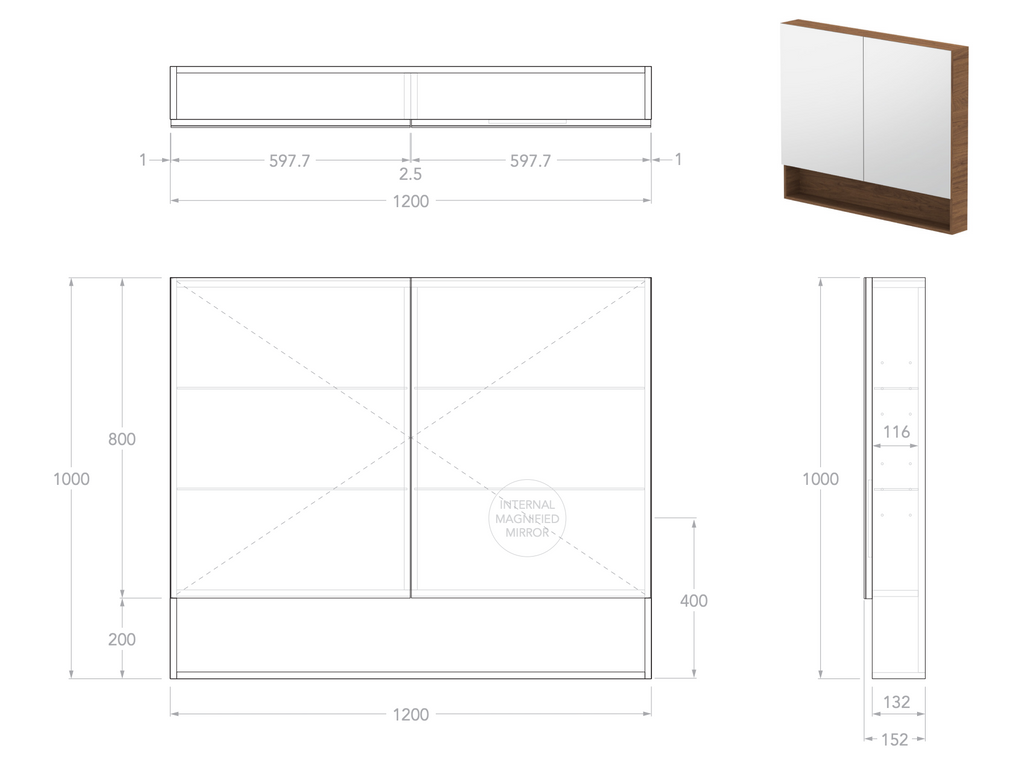 ADP Eli Mirrored Shaving Cabinet