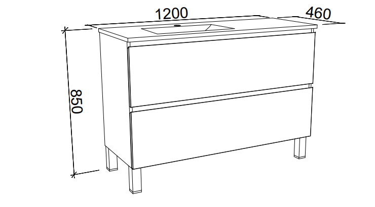 Timberline Nevada Plus Floor Standing Vanity with Above Counter Basin On Legs