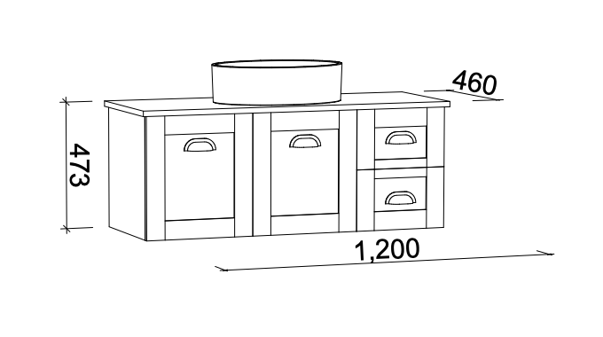 Timberline Victoria Wall Hung Vanity with Silksurface Freedom Top & Basin