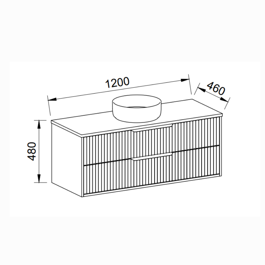 Timberline Emmett Apollo Wall Hung Vanity With Above Counter Basin