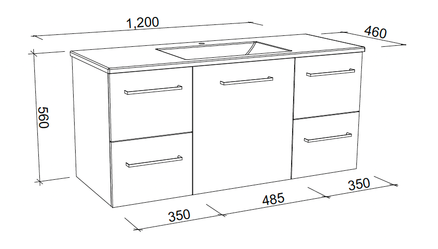 Timberline Carlo Vanity with Regal Acrylic Top