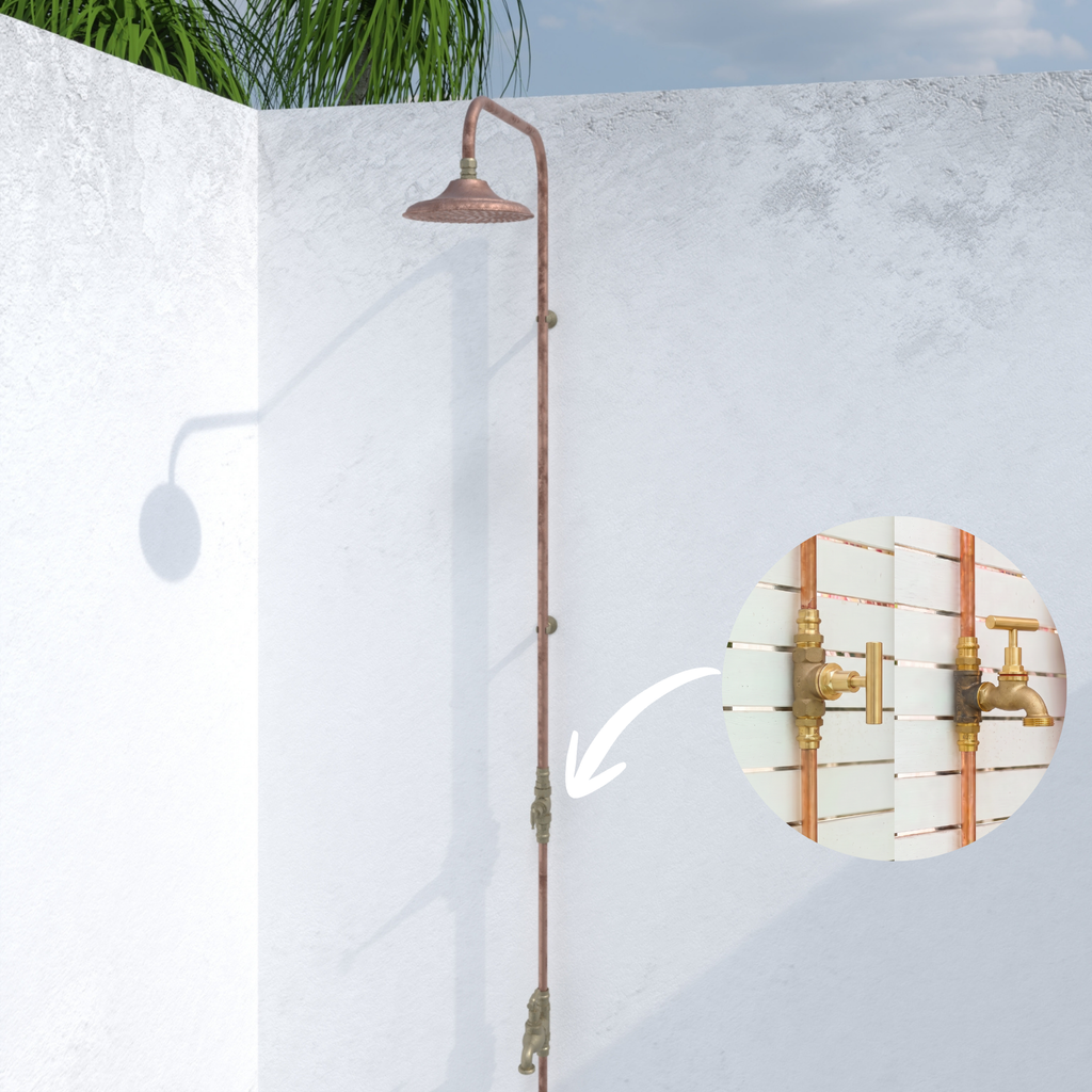 Haven Copper Outdoor Shower Cold Water Foot Tap
