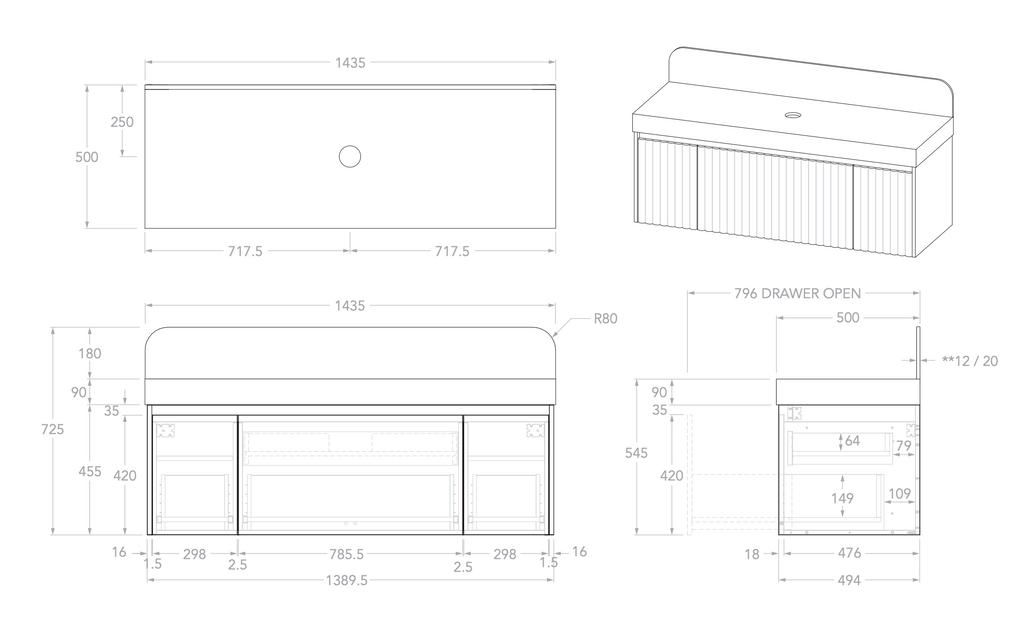 ADP Harper Wall Hung Vanity