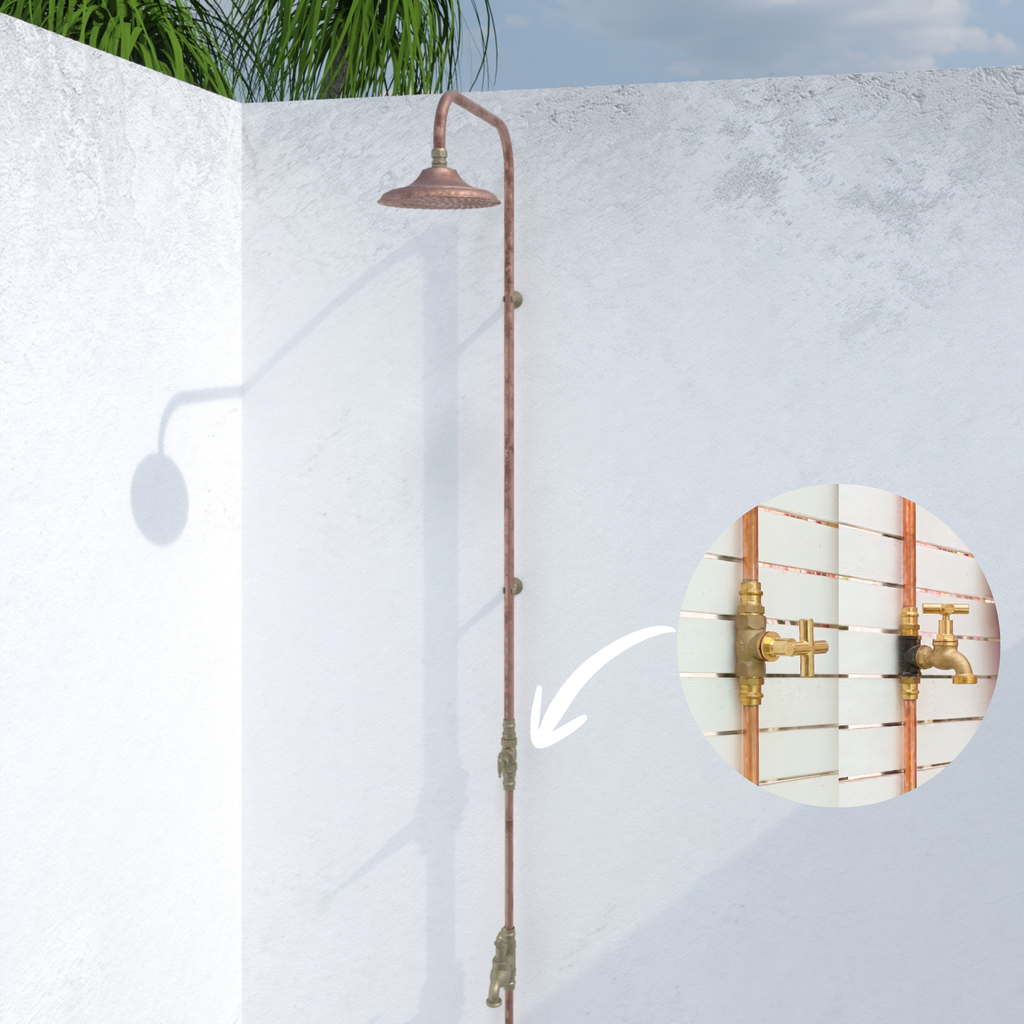 Haven Copper Outdoor Shower Cold Water Foot Tap