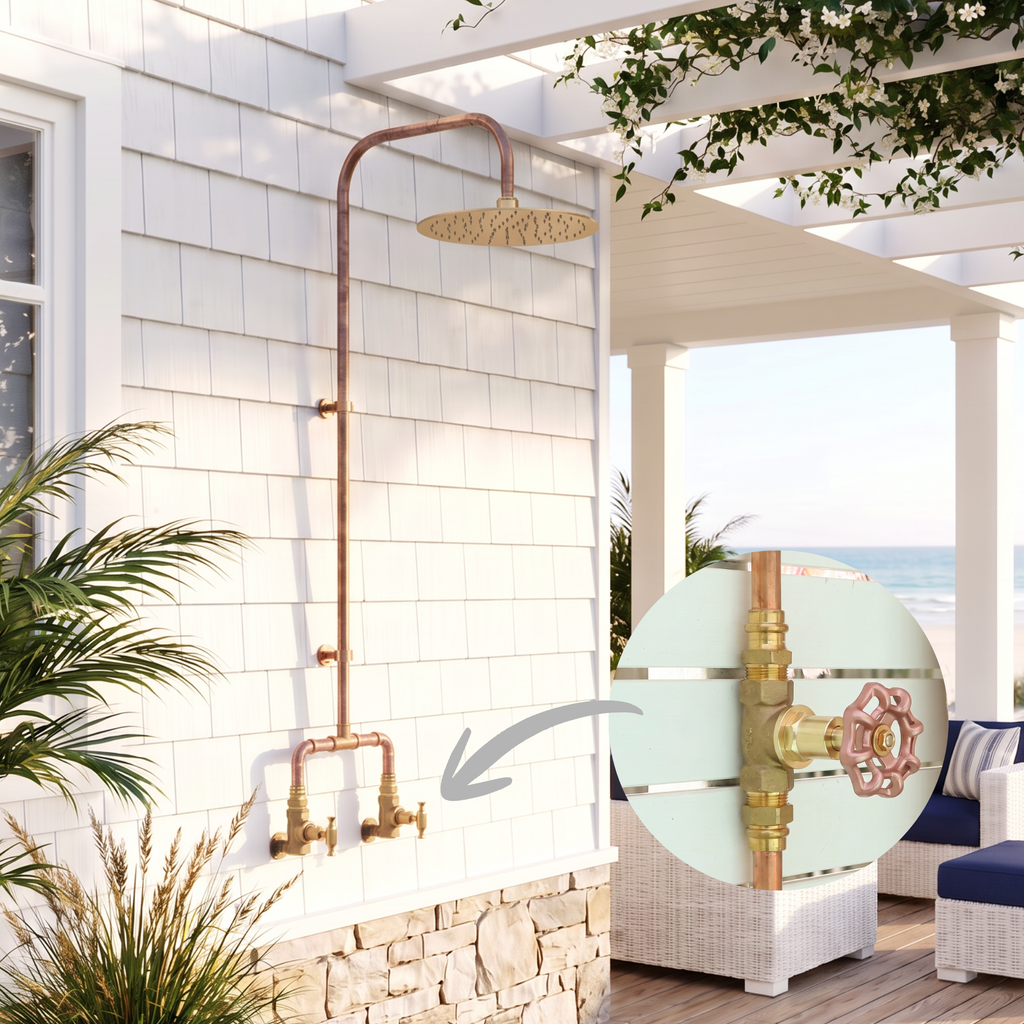 Haven Brass Copper Outdoor Shower Head Set