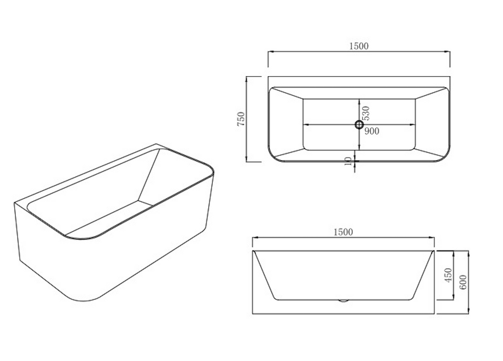 Billy Back To Wall Bathtub