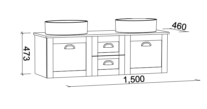 Timberline Victoria Wall Hung Vanity with Silksurface Freedom Top & Basin