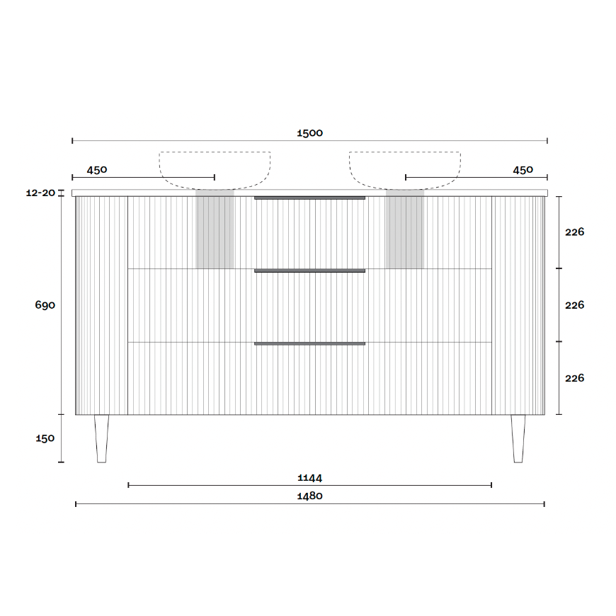 Marquis Shore Floor Standing Vanity with Legs