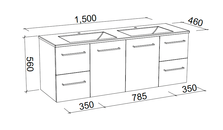 Timberline Carlo Vanity with Regal Acrylic Top