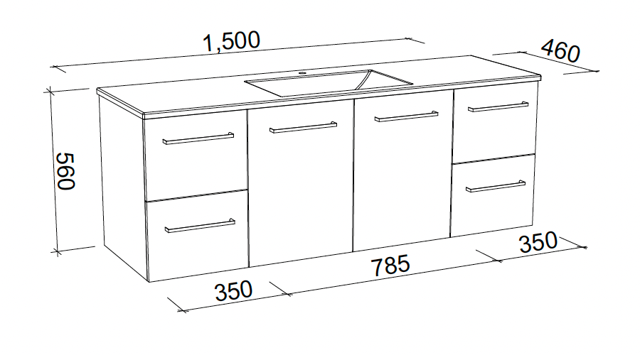 Timberline Carlo Vanity with Regal Acrylic Top