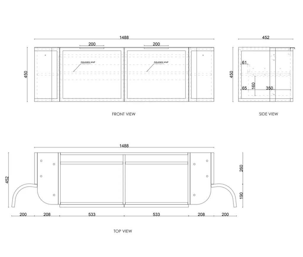 Otti Hampshire Wall Hung Vanity - Satin White