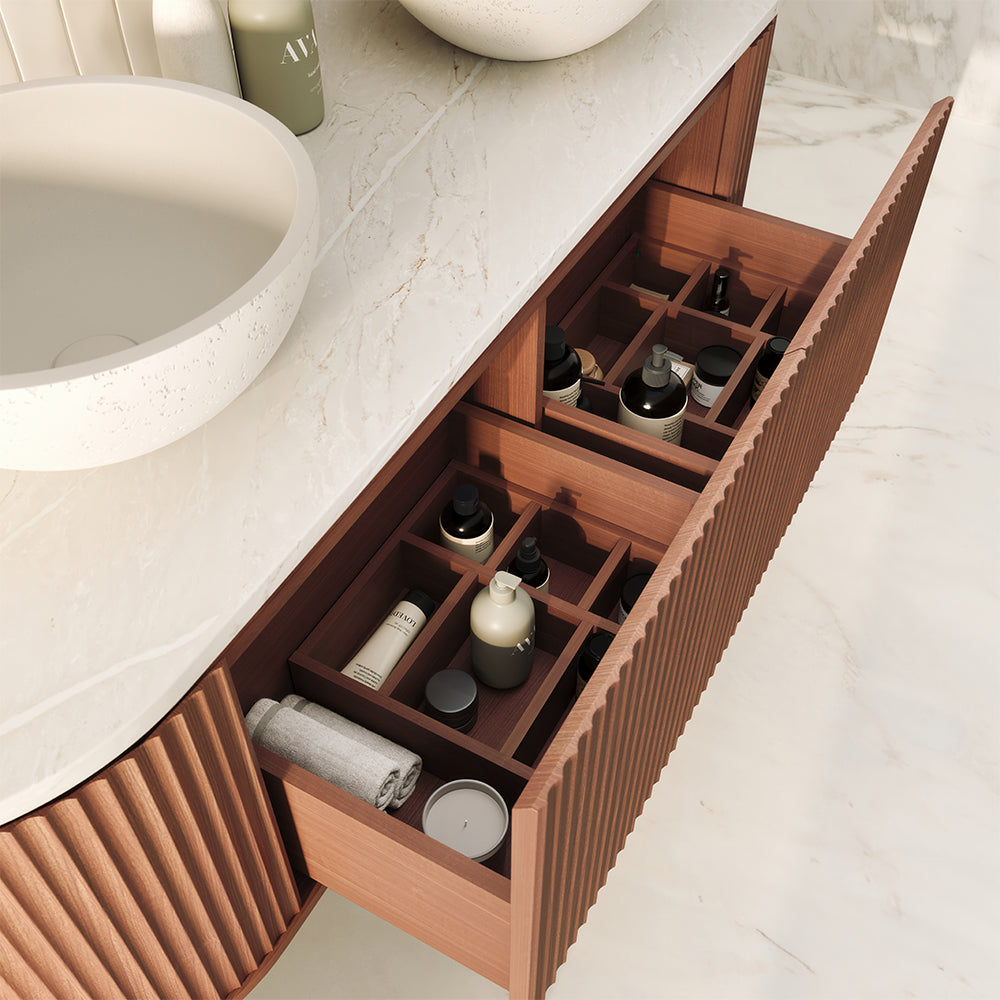 Fienza Empire Pill Wall Hung Vanity Cabinet - Walnut