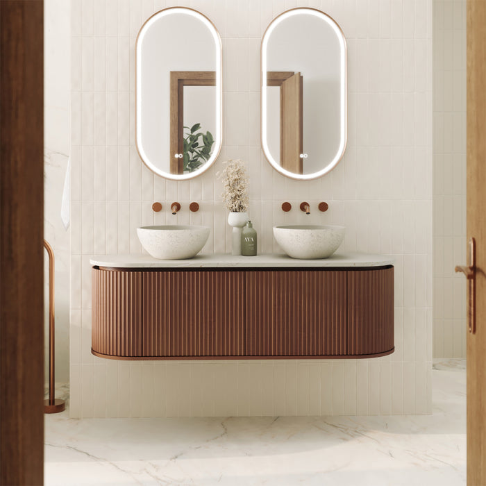 Fienza Empire Pill Wall Hung Vanity Cabinet - Walnut